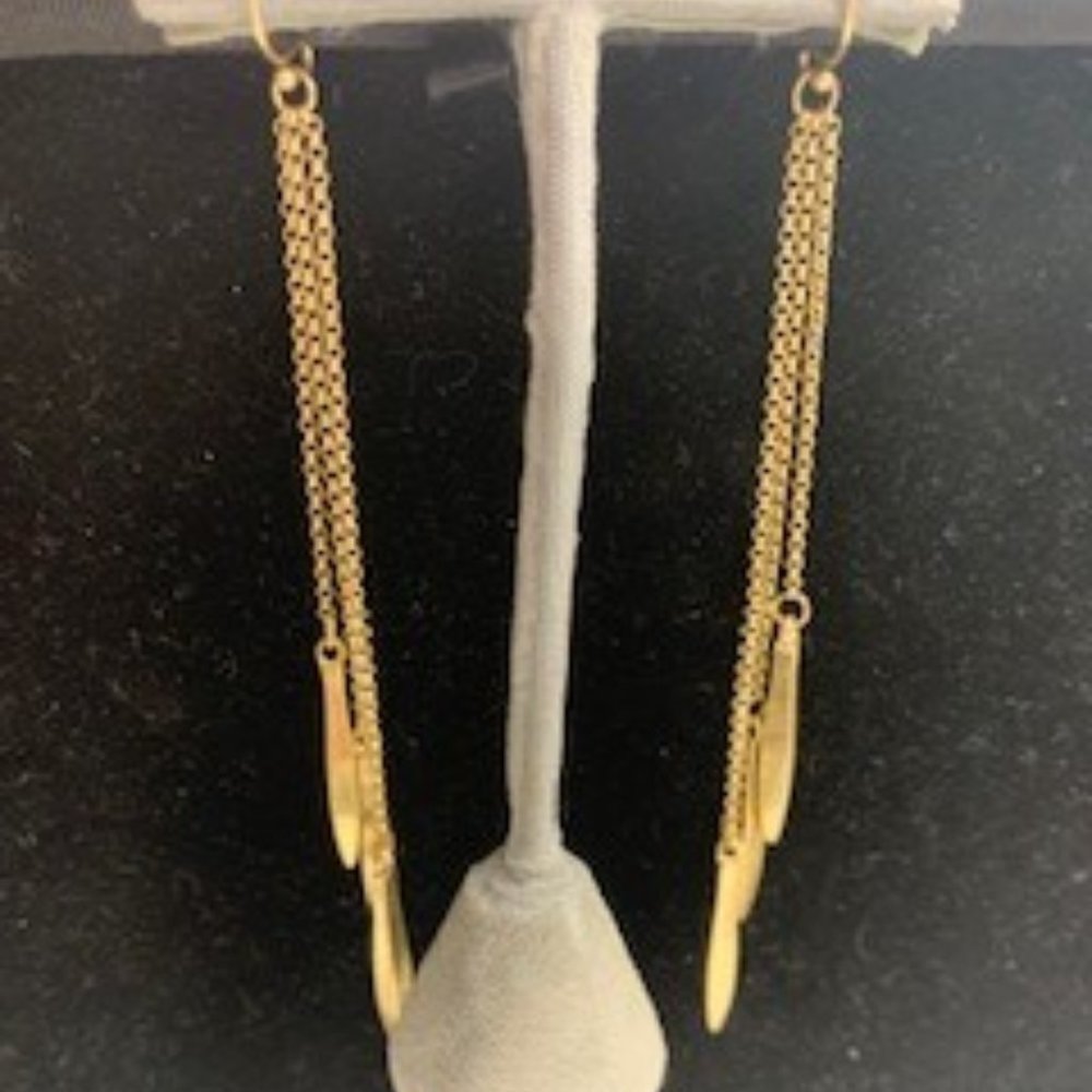 NWT: INC gold tone dangle earrings - Picture 2 of 3